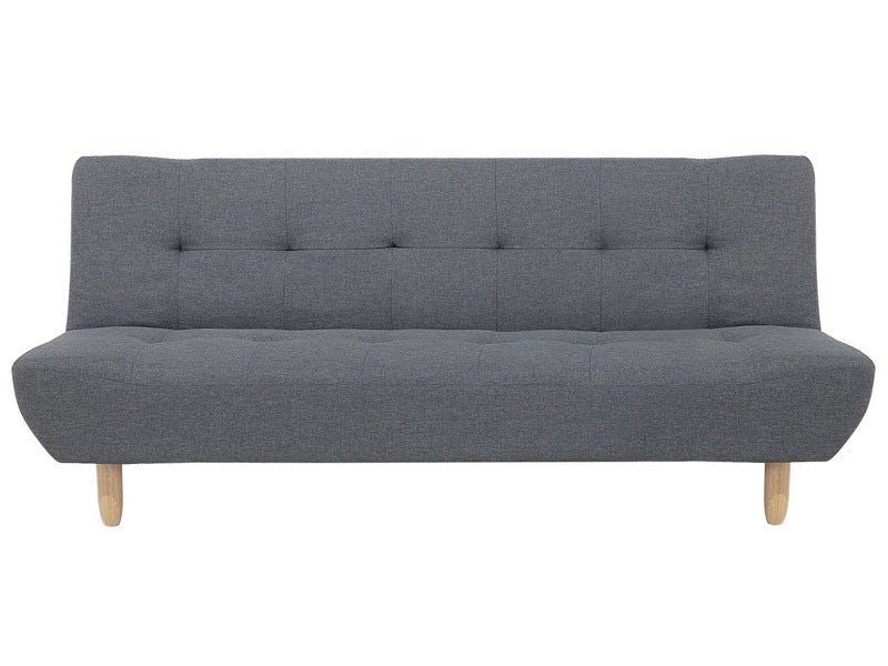 Sofa Grey Fabric Upholstery Light Wood Legs 3 Seater Scandinavian Style Beliani