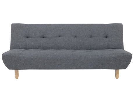 Sofa Grey Fabric Upholstery Light Wood Legs 3 Seater Scandinavian Style Beliani