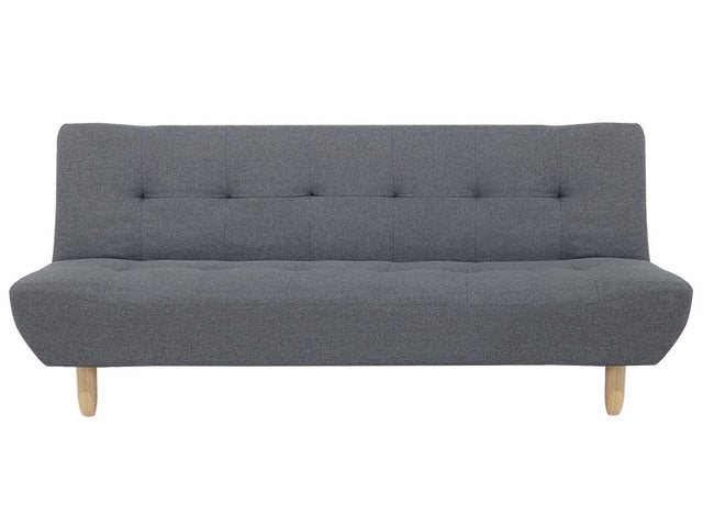 Sofa Grey Fabric Upholstery Light Wood Legs 3 Seater Scandinavian Style Beliani