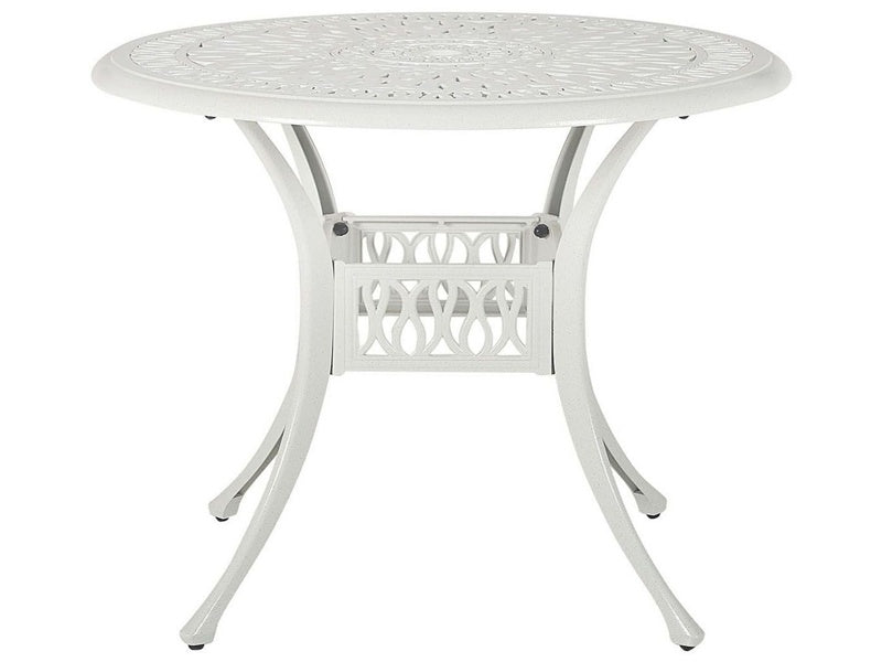 Garden Dining Table White Aluminium Round ø 90 cm Outdoor Vintage Beliani