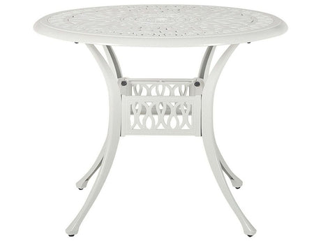 Garden Dining Table White Aluminium Round ø 90 cm Outdoor Vintage Beliani