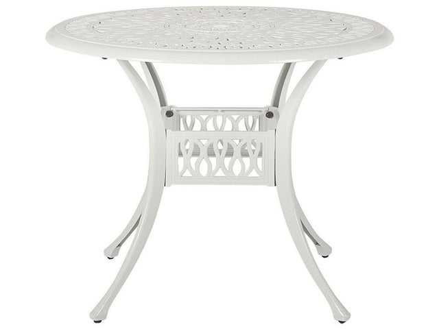 Garden Dining Table White Aluminium Round ø 90 cm Outdoor Vintage Beliani