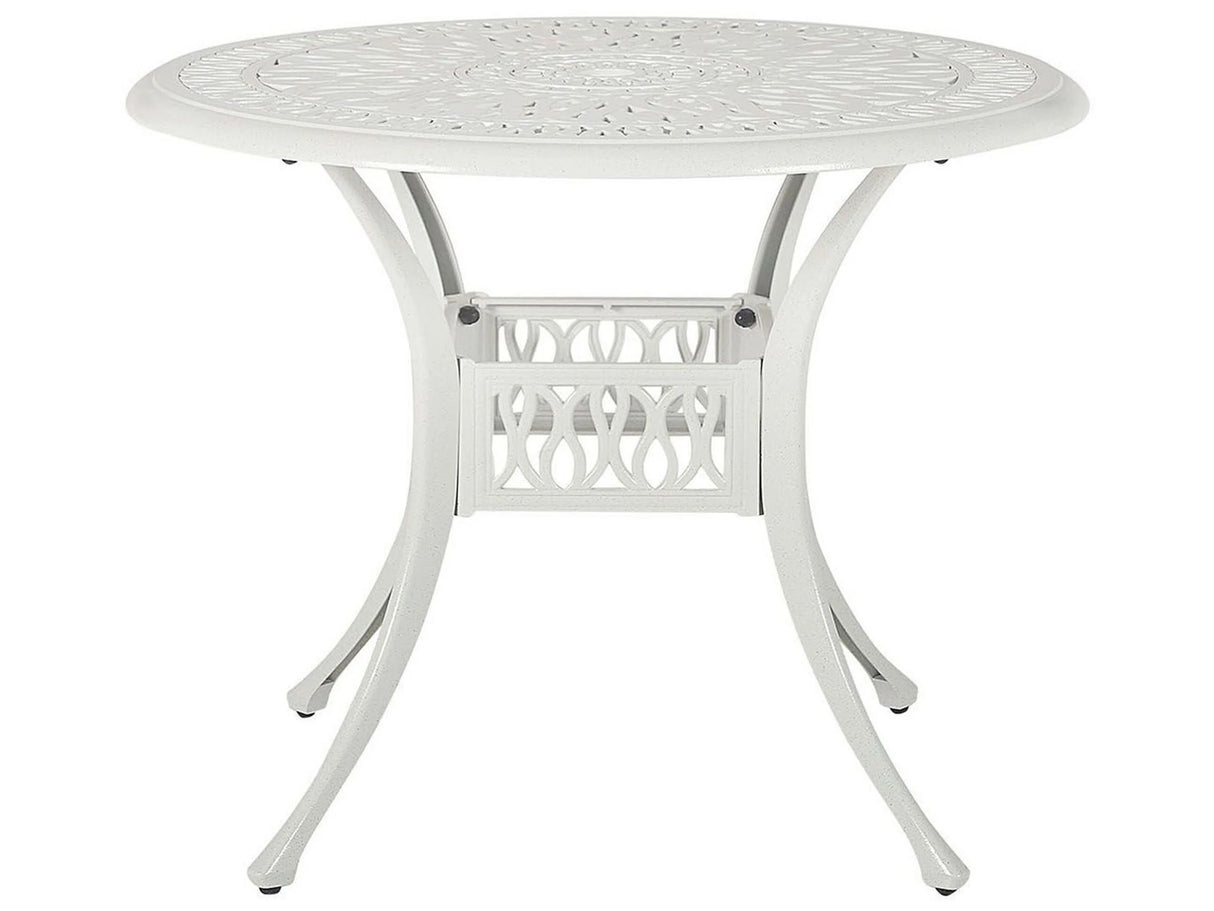 Garden Dining Table Off-White Aluminium Round  90 cm Outdoor Vintage Beliani