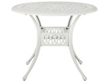 Garden Dining Table Off-White Aluminium Round  90 cm Outdoor Vintage Beliani