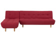 Corner Sofa Red Fabric Upholstery Light Wood Legs Right Hand Chaise Longue 4 Seater Beliani