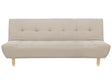 Sofa Beige Fabric Upholstery Light Wood Legs 3 Seater Scandinavian Style Beliani