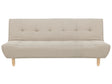 Sofa Beige Fabric Upholstery Light Wood Legs 3 Seater Scandinavian Style Beliani