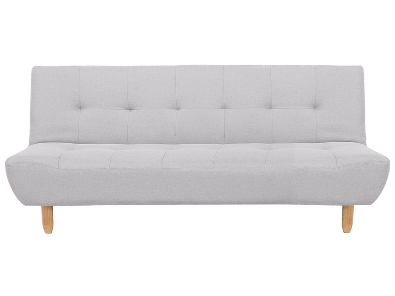 Sofa Light Grey Fabric Upholstery Light Wood Legs 3 Seater Scandinavian Style Beliani