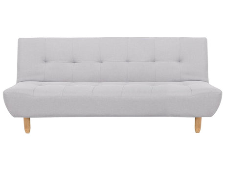 Sofa Light Grey Fabric Upholstery Light Wood Legs 3 Seater Scandinavian Style Beliani