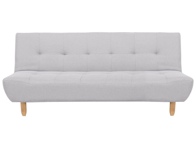 Sofa Light Grey Fabric Upholstery Light Wood Legs 3 Seater Scandinavian Style Beliani