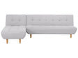 Corner Sofa Light Grey Fabric Upholstery Light Wood Legs Right Hand Chaise Longue 4 Seater Beliani