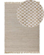 Area Rug Beige Jute and Cotton 140 x 200 cm Fringed Hand Woven Boho Hallway Bedroom Beliani