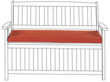 Outdoor Seat Pad Red Polyester Water Resistant Bench Cushion 45 x 108  cm Garden Beliani