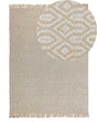 Area Rug Beige Jute and Cotton 140 x 200 cm Fringed Hand Woven Boho Living Room Bedroom Beliani