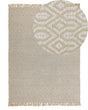 Area Rug Beige Jute and Cotton 140 x 200 cm Fringed Hand Woven Boho Living Room Bedroom Beliani