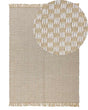 Area Rug Beige Cotton 140 x 200 cm Hand Woven Fringe Boho Beliani