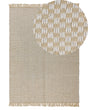 Area Rug Beige Cotton 140 x 200 cm Hand Woven Fringe Boho Beliani