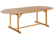 Outdoor Dining Table Light Acacia Wood 8 Seater Extending Rustic Design Beliani