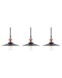 Set of 3 Pendant Lamps Black Metal Industrial Style Ceiling Light 22 cm Beliani