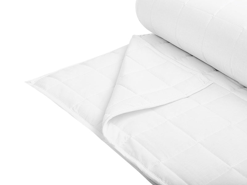 Duvet White Polyester Blend Single Size 135 x 200 cm All-season Buttoned Quilted Beliani