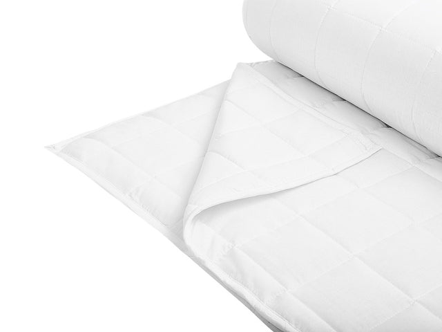 Duvet White Polyester Blend Single Size 135 x 200 cm All-season Buttoned Quilted Beliani