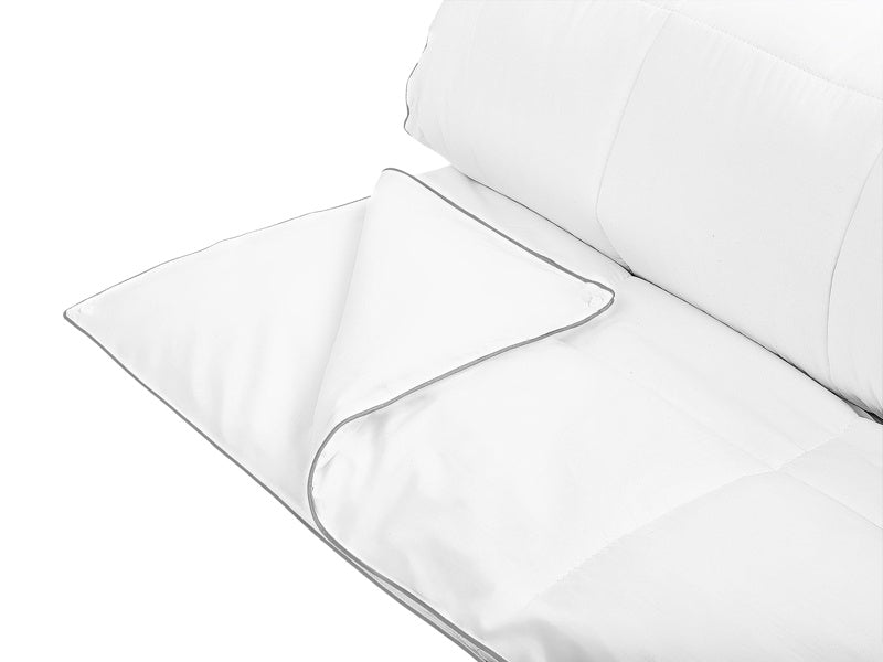 Duvet White Japara Cotton Cover Microfibre Filling Single Size 135 x 200 cm All-season Quilted Machine Washable Beliani