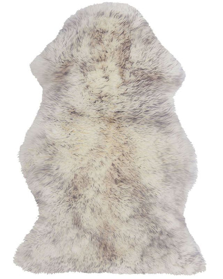 Sheepskin Rug Salt and Pepper 65 x 110 cm Natural High Pile Rustic Style Beliani