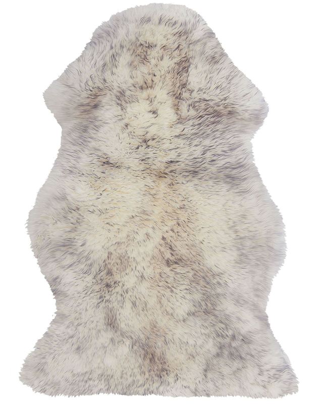 Sheepskin Rug Salt and Pepper 65 x 110 cm Natural High Pile Rustic Style Beliani