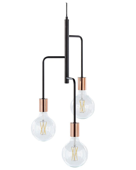 3 Lights Pendant Black Suspended Loft Style Industrial Beliani