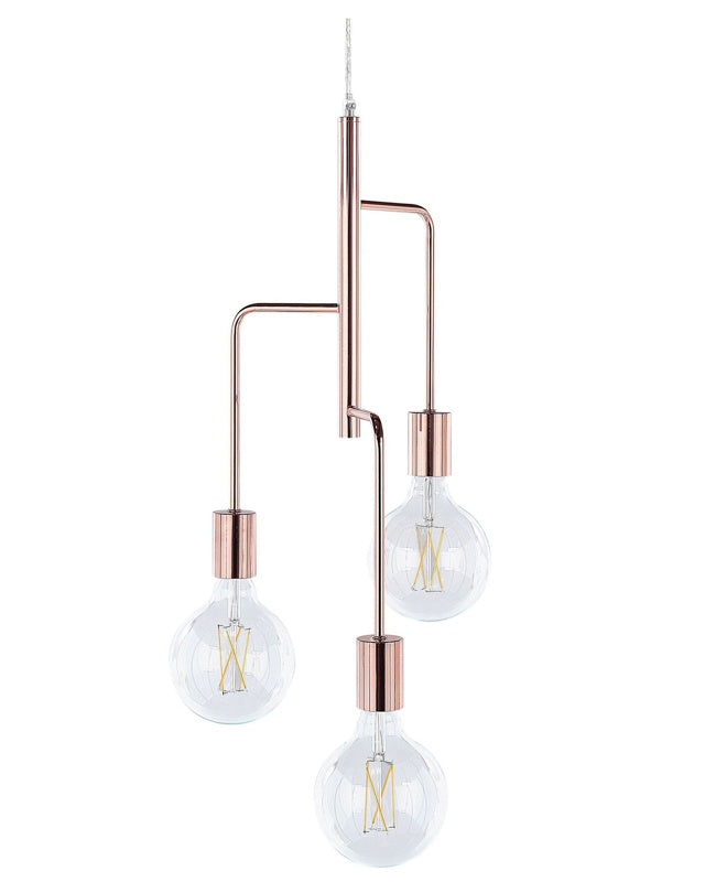 3 Lights Pendant Copper Suspended Loft Style Industrial Beliani