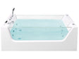 Whirlpool Hot Tub White Acrylic Freestanding Bath with Jets Glass Panels 170 x 80 cm Beliani