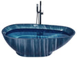 Freestanding Bath Navy Blue Marble Effect Sanitary Acrylic Single 170 x 80 cm Oval Modern Design Beliani