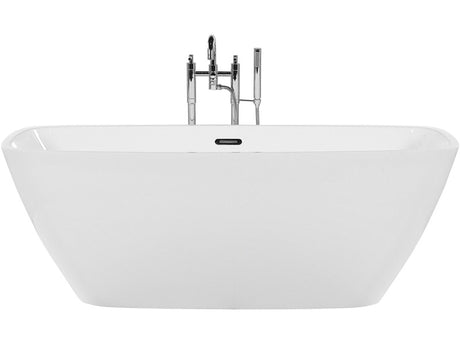 Freestanding Bath White Sanitary Acrylic Oval Single 170 x 78 cm Modern Design Beliani