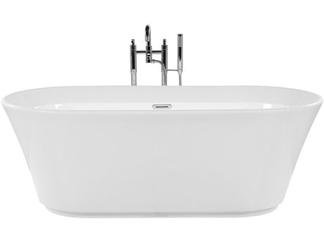 Freestanding Bath White Sanitary Acrylic Oval Single 170 x 80 cm Modern Design Beliani