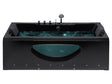 Whirlpool Bath Black Sanitary Acrylic Glass Transparent Front with LED Lights Headrests Massage Water Jets 170 x 80 cm Rectangular Hot Tub Beliani