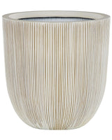 Plant Pot Beige Polyresin Tall Flower Planter 48 x  44 cm Modern Minimalistic Outdoor Indoor Decor Accessories Beliani