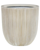 Plant Pot Beige Polyresin Tall Flower Planter 38 x  37 cm Modern Minimalistic Outdoor Indoor Decor Accessories Beliani