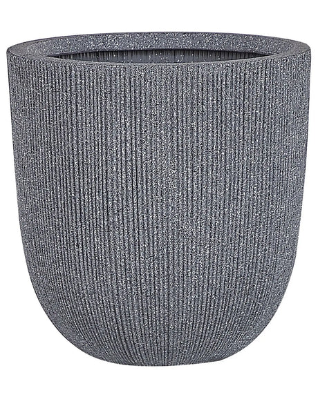 Plant Pot Grey Polyresin Tall Flower Planter 48 x  44 cm Modern Minimalistic Outdoor Indoor Decor Accessories Beliani