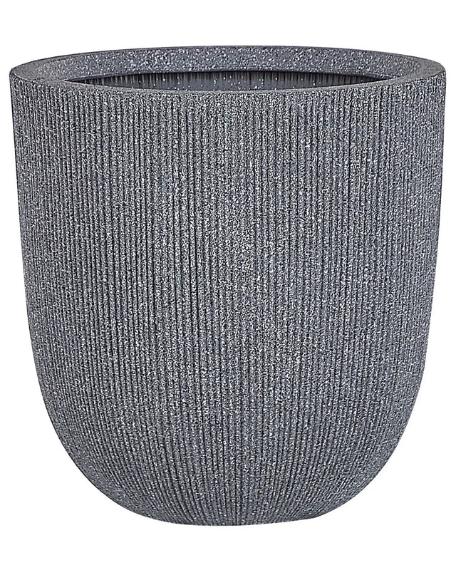 Plant Pot Grey Polyresin Tall Flower Planter 48 x  44 cm Modern Minimalistic Outdoor Indoor Decor Accessories Beliani