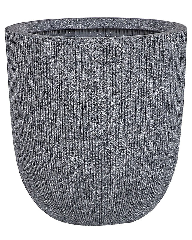 Plant Pot Grey Polyresin Tall Flower Planter 33 x  31 cm Modern Minimalistic Outdoor Indoor Decor Accessories Beliani