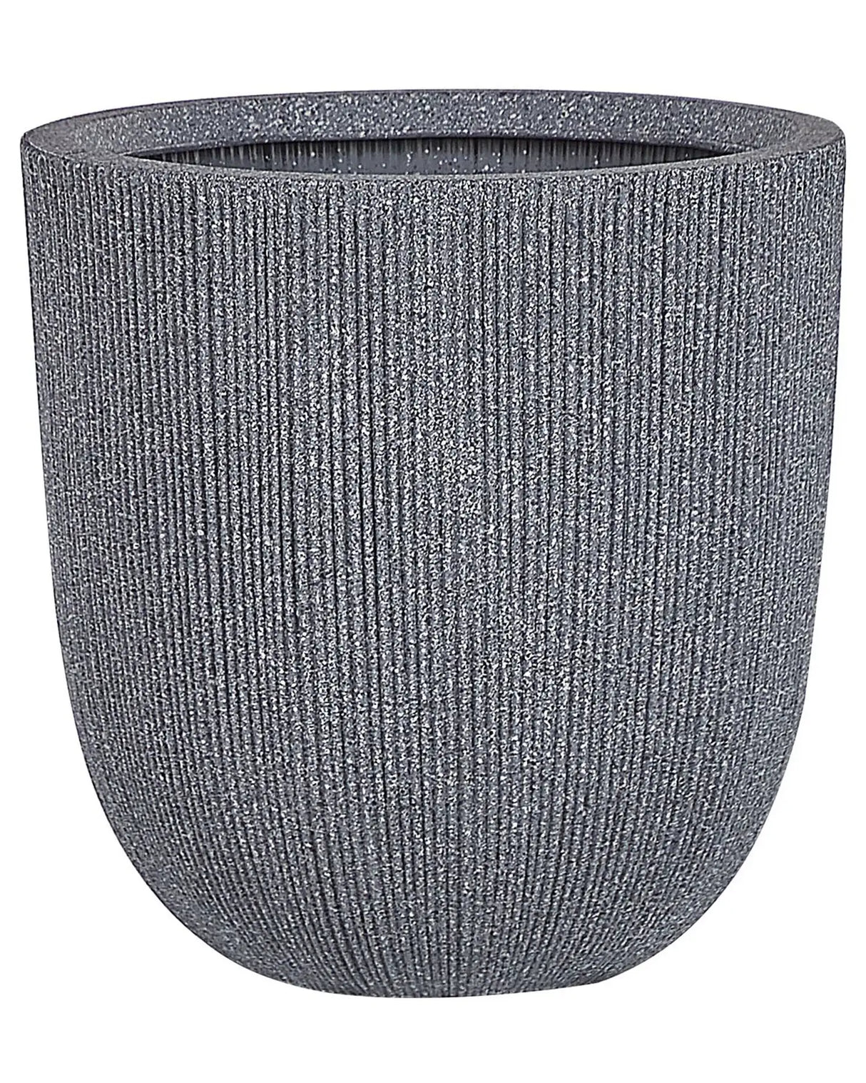 Plant Pot Grey Polyresin Tall Flower Planter 38 x  37 cm Modern Minimalistic Outdoor Indoor Decor Accessories Beliani