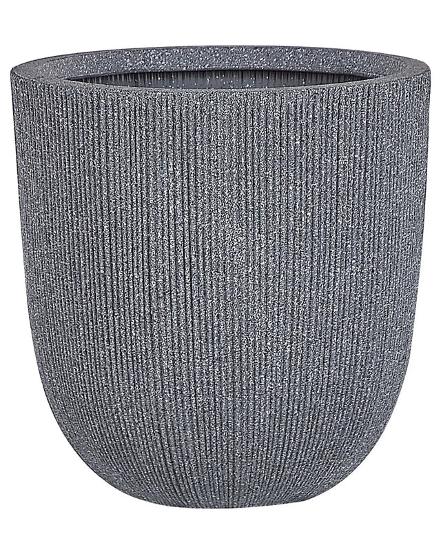 Plant Pot Grey Polyresin Tall Flower Planter 38 x  37 cm Modern Minimalistic Outdoor Indoor Decor Accessories Beliani