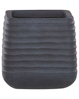 Large Plant Pot Black Polyresin Outdoor Garden Square 28 x 27 cm UV Resistance Beliani
