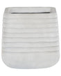 Large Plant Pot Dirty White Polyresin Outdoor Garden Square 28 x 27 cm UV Resistance Beliani