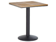Garden Bistro Coffee Table Light Brown Square Top 60x60 cm Black Metal Base Rustic Modern Beliani