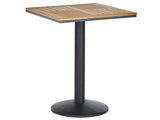 Garden Bistro Coffee Table Light Brown Square Top 60x60 cm Black Metal Base Rustic Modern Beliani