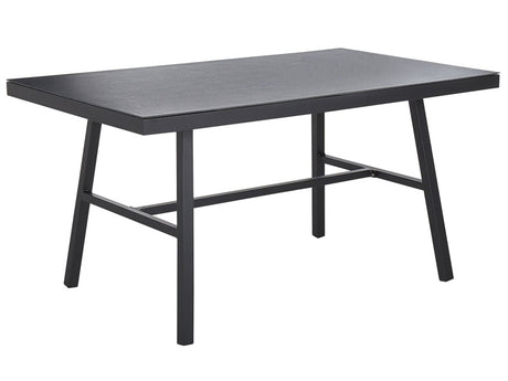 Garden Dining Table Black 150 x 90 cm Metal Aluminium Frame Rectangular Modern Industrial Beliani