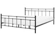 Bed Frame Black EU Super King Size 6ft Metal Headrest Footrest Beliani