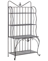 Plant Shelf Metal Black Outdoor Indoor Garden Retro 4 Shelves Freestanding Garden Storage Beliani