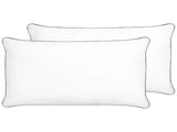 Set of 2 Bed Pillows White Japara Cotton Rectangular 40 x 80 cm Bedroom Cushions Sleeping  Beliani